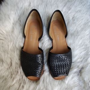 Franco Sarto woven sandals black leather 5M